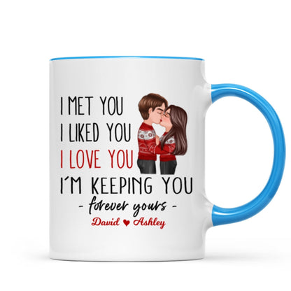 Couple Kissing Forever Yours Personalized Mug