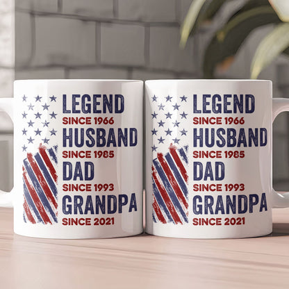 Legend, Husband, Dad And Grandpa - Personalized Mug