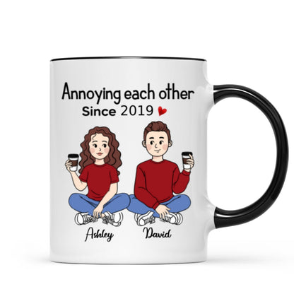 Cartoon Chibi Couple Sitting Gift For Him For Her Personalized Mug