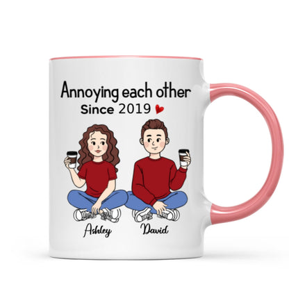 Cartoon Chibi Couple Sitting Gift For Him For Her Personalized Mug