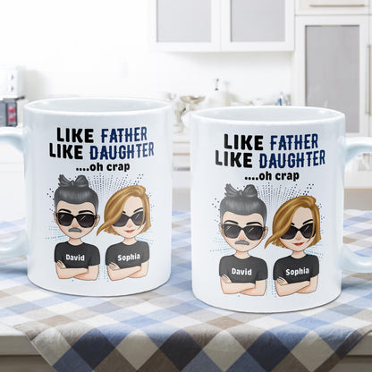 Like Father Like Daughter Oh Crap - Chibi Version - Personalized Mug