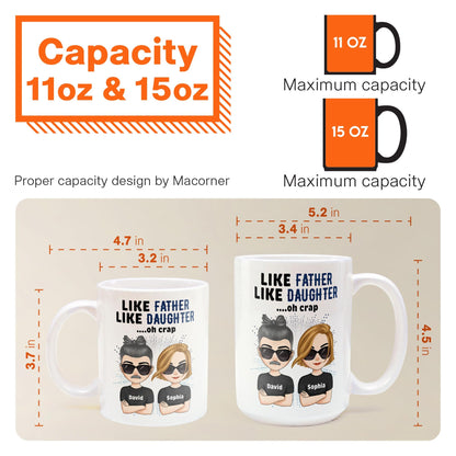 Like Father Like Daughter Oh Crap - Chibi Version - Personalized Mug