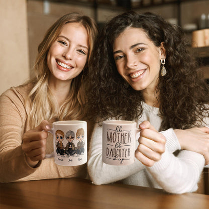 Like Mother Like Daughter Leopard Version - Personalized Mug - Birthday Gift For Mother, Mom, Daughter - Leopard Chibi Girls