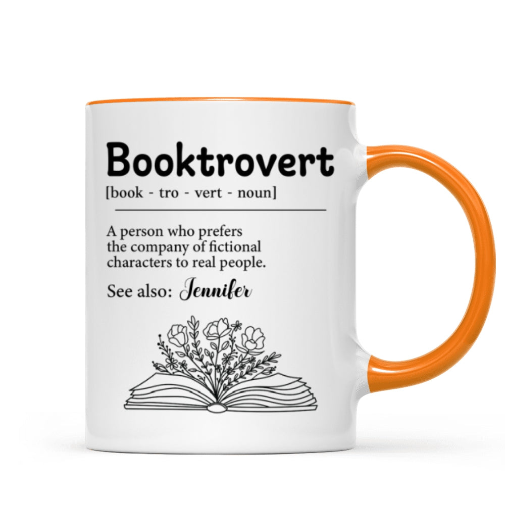 Booktrovert Definition Gift For Book Lover, Bookworm Personalized Mug