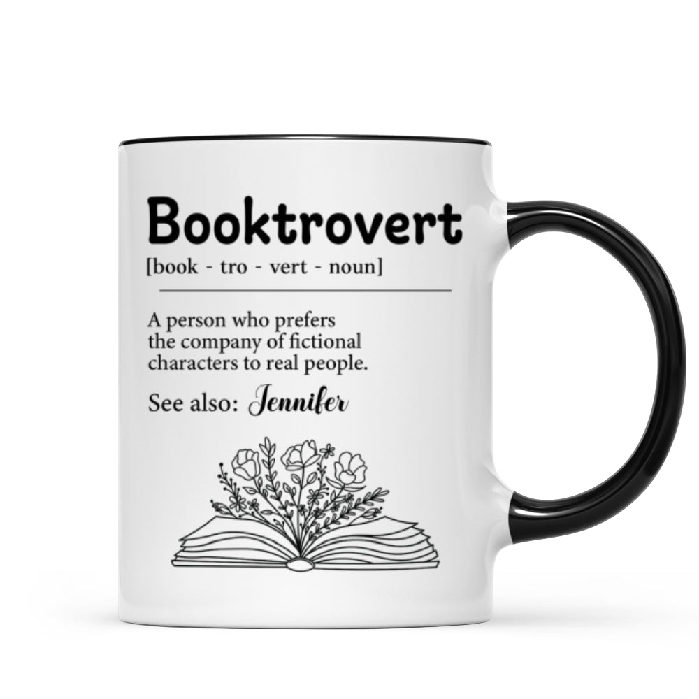 Booktrovert Definition Gift For Book Lover, Bookworm Personalized Mug
