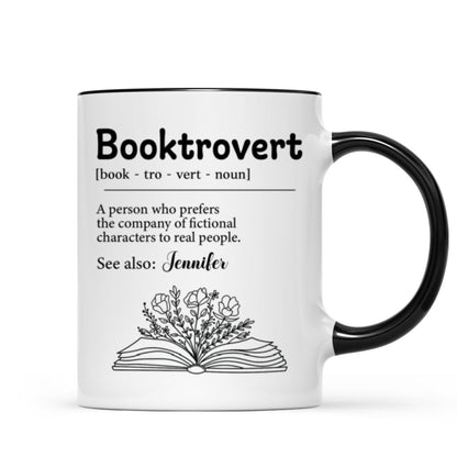 Booktrovert Definition Gift For Book Lover, Bookworm Personalized Mug