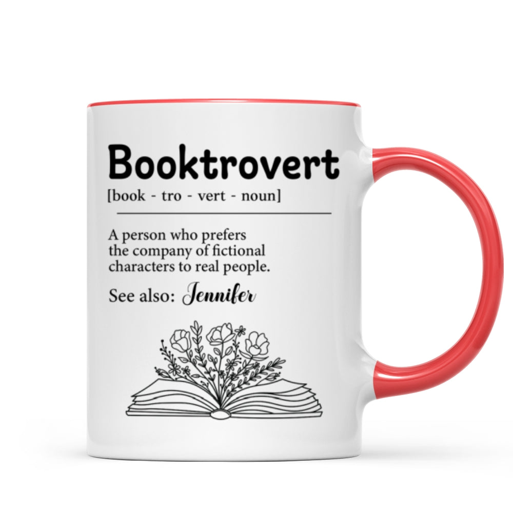 Booktrovert Definition Gift For Book Lover, Bookworm Personalized Mug