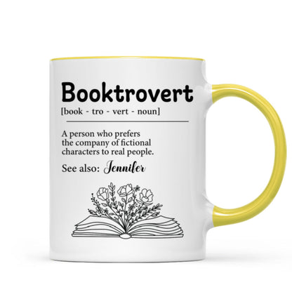 Booktrovert Definition Gift For Book Lover, Bookworm Personalized Mug