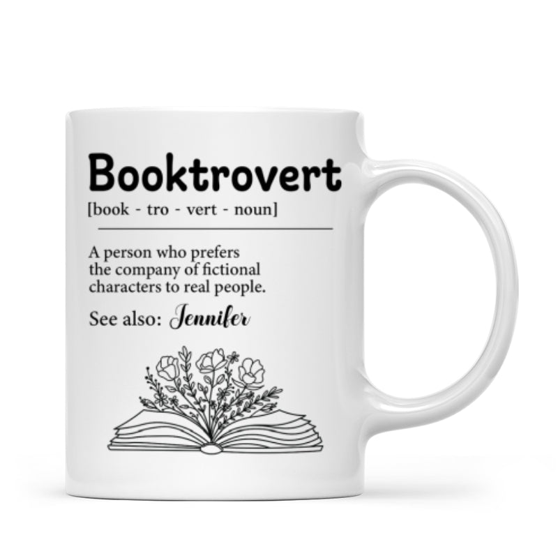 Booktrovert Definition Gift For Book Lover, Bookworm Personalized Mug