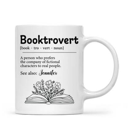 Booktrovert Definition Gift For Book Lover, Bookworm Personalized Mug