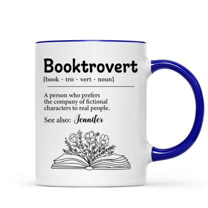 Booktrovert Definition Gift For Book Lover, Bookworm Personalized Mug