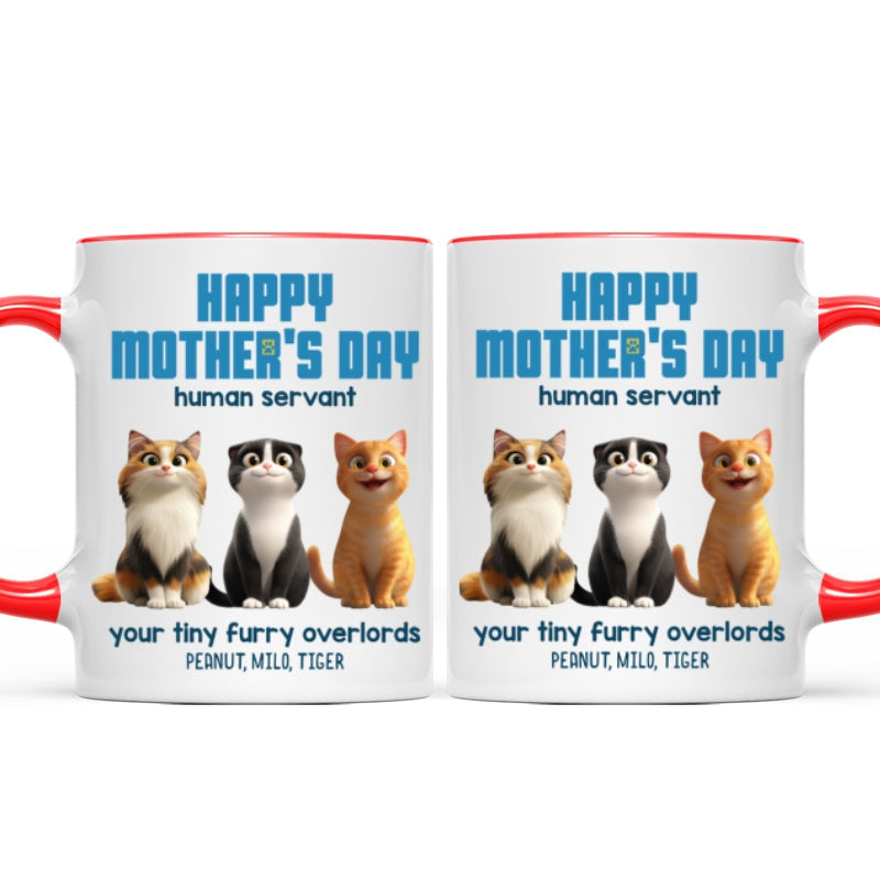 Happy Mother's Day Human Servant - Personalized Mug - Unique Gift for Cat Moms