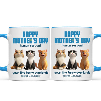 Happy Mother's Day Human Servant - Personalized Mug - Unique Gift for Cat Moms