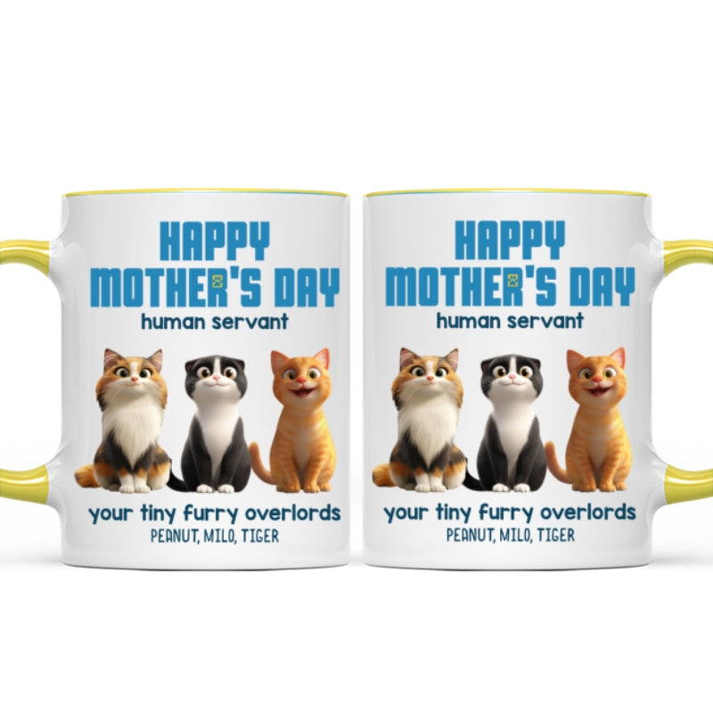 Happy Mother's Day Human Servant - Personalized Mug - Unique Gift for Cat Moms