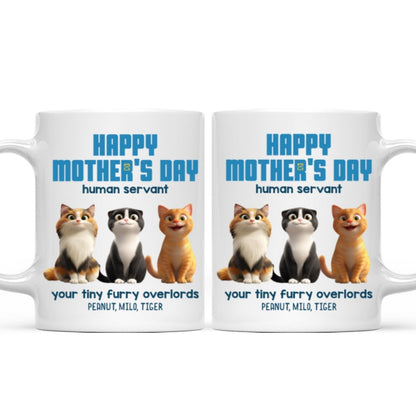 Happy Mother's Day Human Servant - Personalized Mug - Unique Gift for Cat Moms