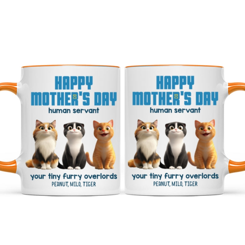 Happy Mother's Day Human Servant - Personalized Mug - Unique Gift for Cat Moms