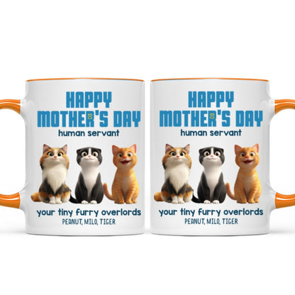 Happy Mother's Day Human Servant - Personalized Mug - Unique Gift for Cat Moms