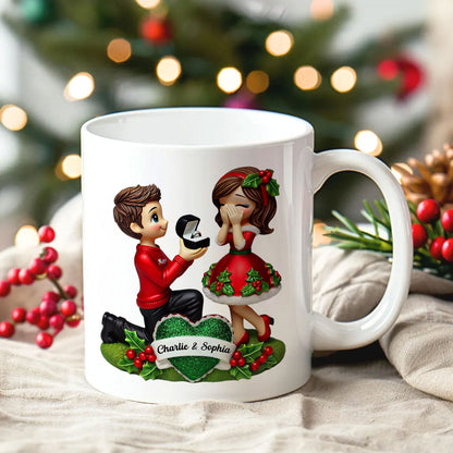 Marriage Proposal Personalized Mug, Personalized Newly Engaged Present, She Said Yes! Custom Just Engaged Gifts for Couples
