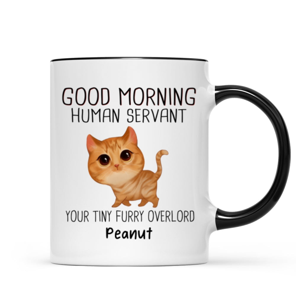 Watercolor Cute Cats Walking Good Morning Cat Human Servant Personalized Mug