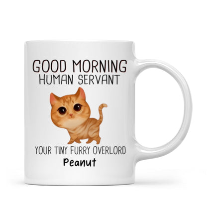 Watercolor Cute Cats Walking Good Morning Cat Human Servant Personalized Mug