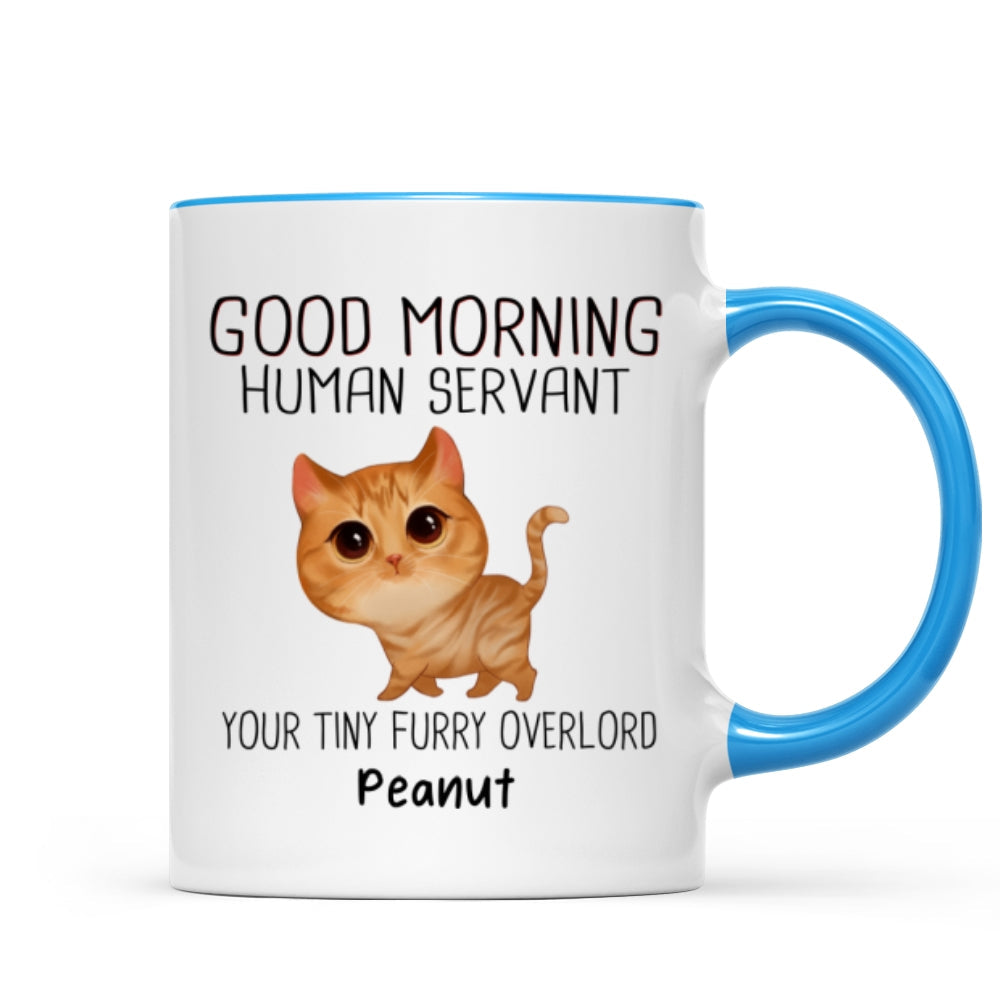Watercolor Cute Cats Walking Good Morning Cat Human Servant Personalized Mug