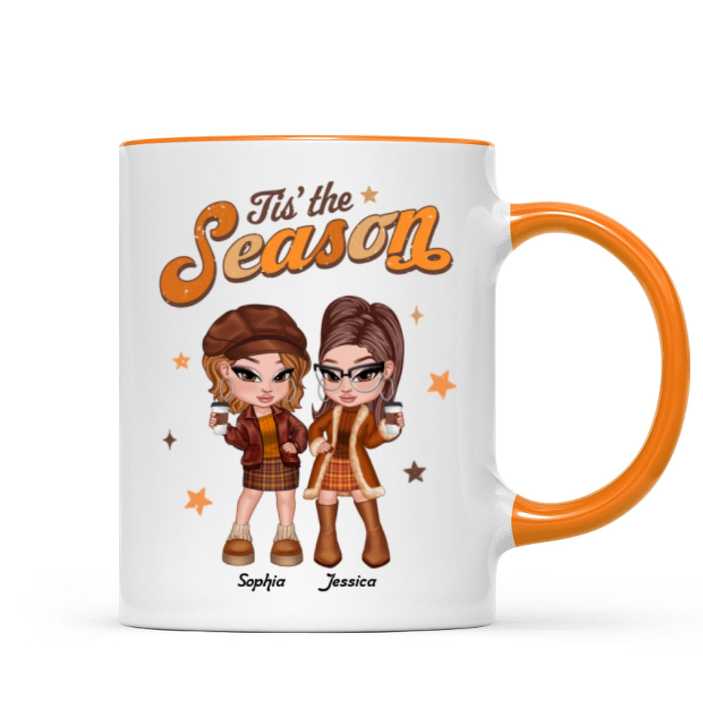 Y2K Besties Sisters Fall Season Retro Style Personalized Mug