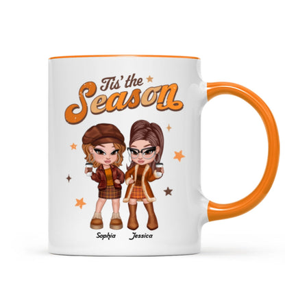 Y2K Besties Sisters Fall Season Retro Style Personalized Mug
