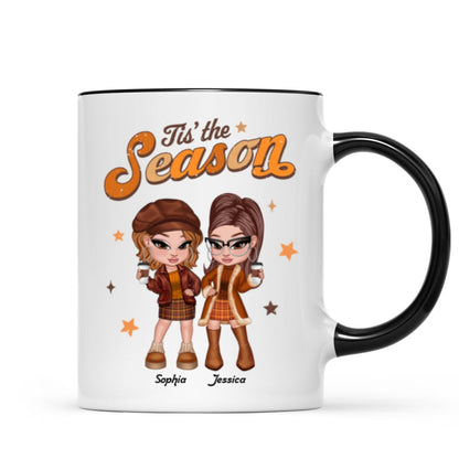 Y2K Besties Sisters Fall Season Retro Style Personalized Mug