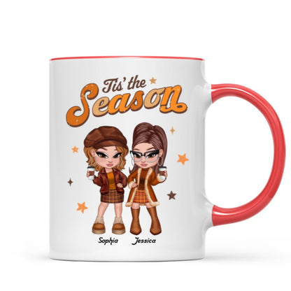 Y2K Besties Sisters Fall Season Retro Style Personalized Mug