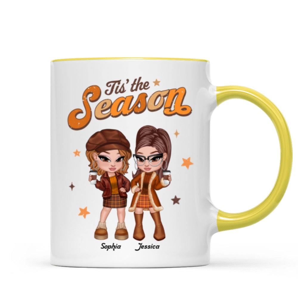 Y2K Besties Sisters Fall Season Retro Style Personalized Mug