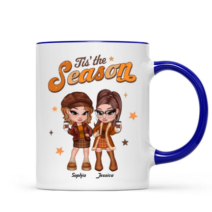 Y2K Besties Sisters Fall Season Retro Style Personalized Mug