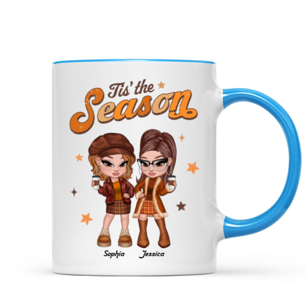 Y2K Besties Sisters Fall Season Retro Style Personalized Mug