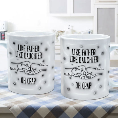 Like Father Like Son Like Daughter One Line Fist Bump Personalized 3D Inflated Printed Mug