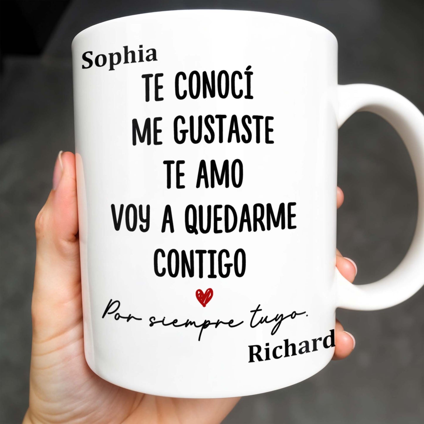 Te Conoc Te Amo, Stay With You Forever, Heart Design - Personalized Custom Coffee Mug - MEX016_MG