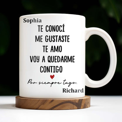 Te Conoc Te Amo, Stay With You Forever, Heart Design - Personalized Custom Coffee Mug - MEX016_MG