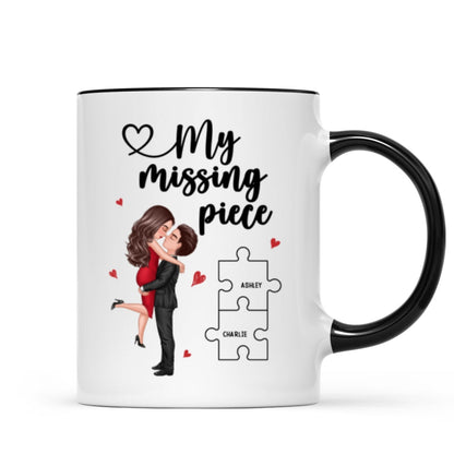 My Missing Piece Couple Hugging Kissing Valentine's Day Gift For Her Gift For Him Personalized Mug