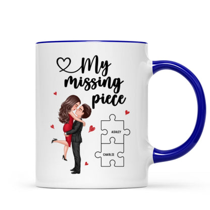 My Missing Piece Couple Hugging Kissing Valentine's Day Gift For Her Gift For Him Personalized Mug
