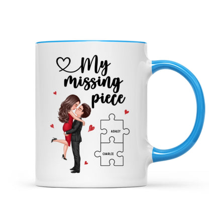 My Missing Piece Couple Hugging Kissing Valentine's Day Gift For Her Gift For Him Personalized Mug