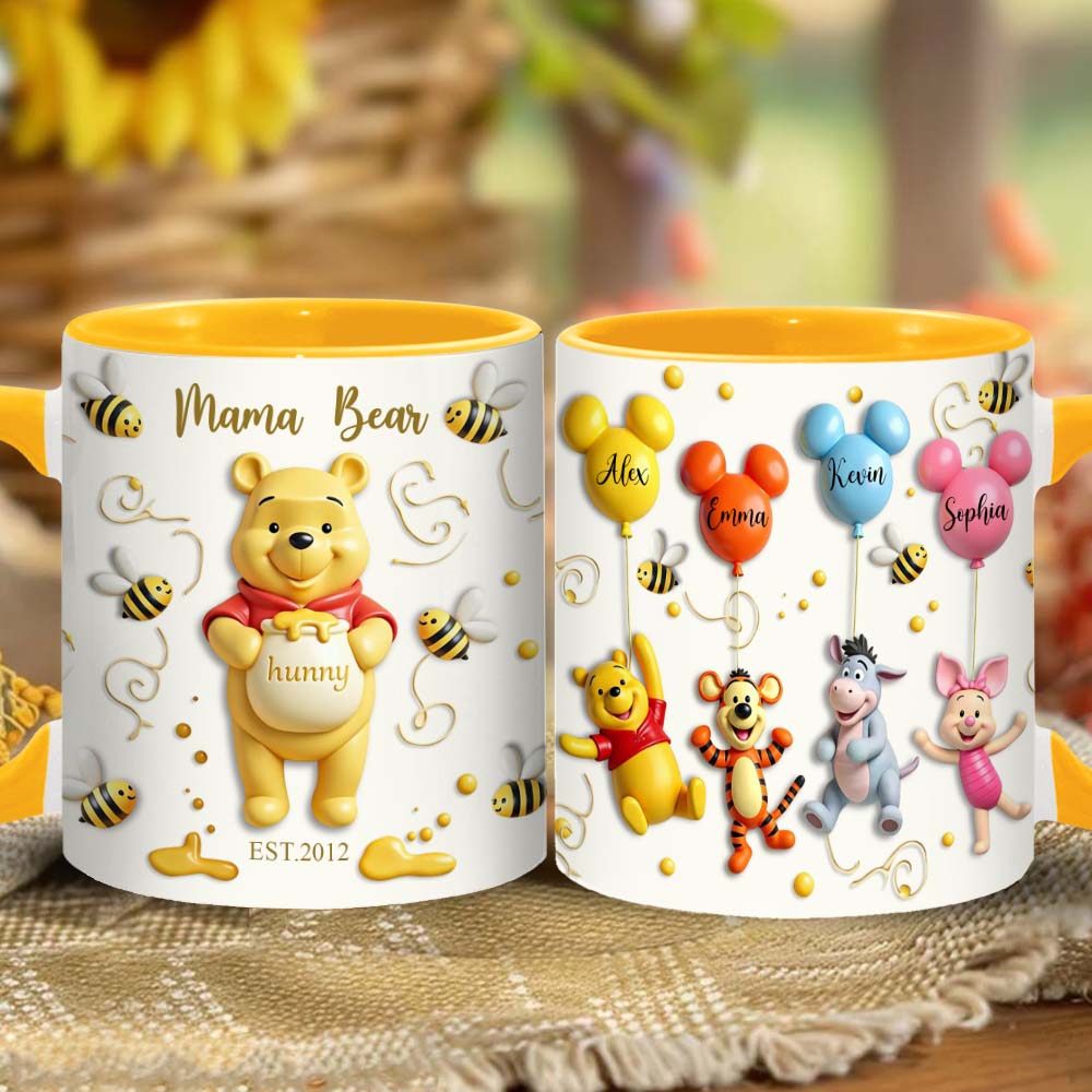DSNY Mama Honey Bear - Personalized Accent Mug - Gift For Mom, Grandma NL122