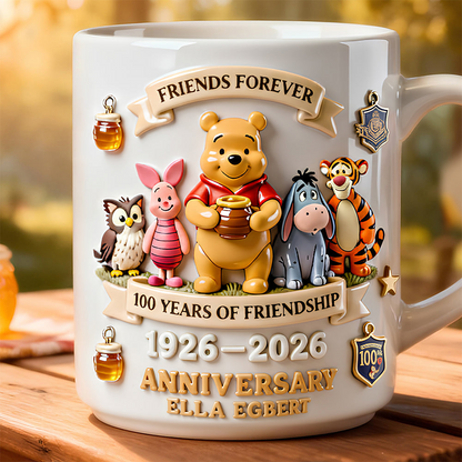 DSNY Honey Bear Celebrate 100 Years Of Friendship - Personalized Ceramic Mug - Anniversary Gift For Movie Fans NL122