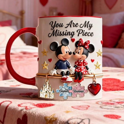 MkMo Magic Mouse You Are My Missing Piece - Personalized Accent Mug - Gift For Couples, Movie Fans NL122