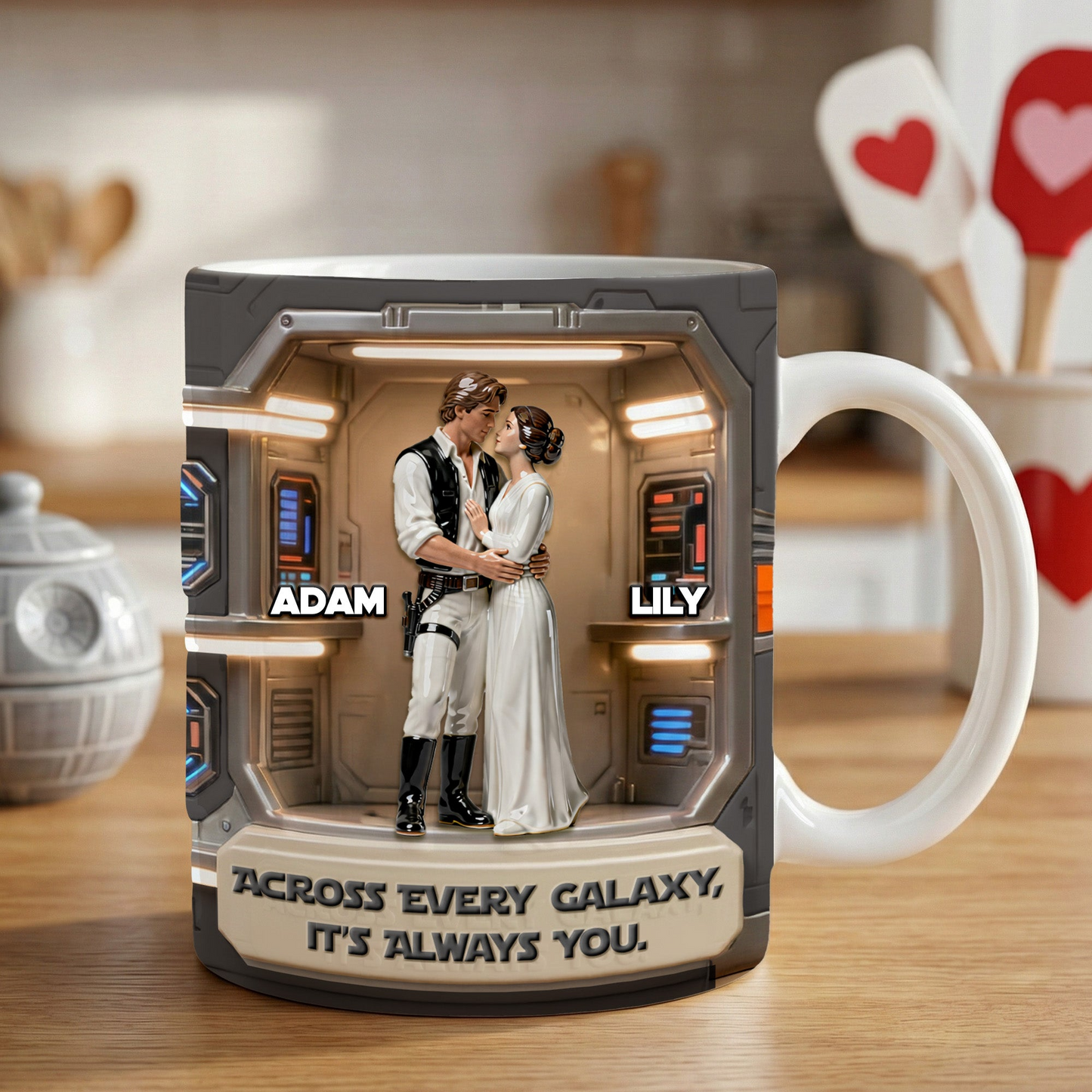 Stwa Across Every Galaxy It's Always You - Personalized White Edge-to-Edge Mug - Gift For Couple, Fan Movies HH01