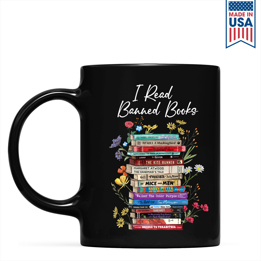I Read Banned Books Flowers Book Lover Gift Mug