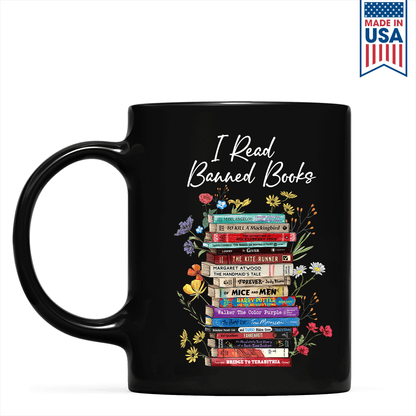 I Read Banned Books Flowers Book Lover Gift Mug
