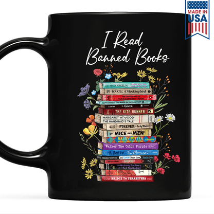 I Read Banned Books Flowers Book Lover Gift Mug