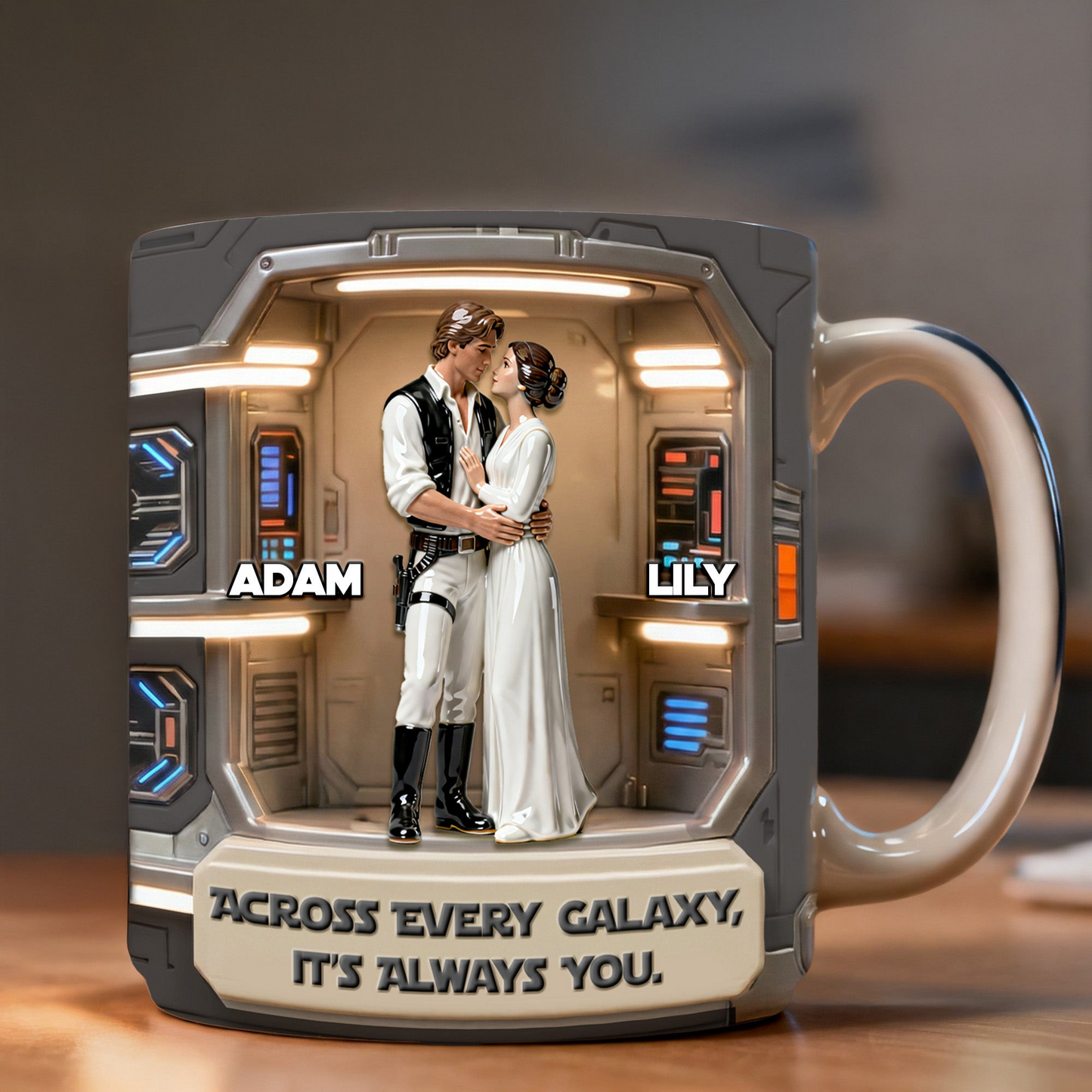 Stwa Across Every Galaxy It's Always You - Personalized White Edge-to-Edge Mug - Gift For Couple, Fan Movies HH01