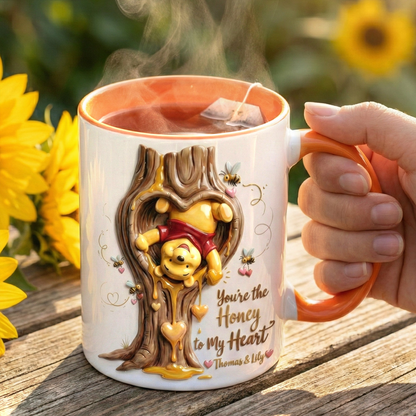 DSNY Honey Bear You're The Honey In My Heart - Personalized Accent Mug - Gift For Couple, Fan Movies HH01