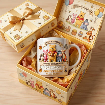 DSNY Honey Bear Celebrate 100 Years Of Friendship - Personalized Ceramic Mug - Anniversary Gift For Movie Fans NL122