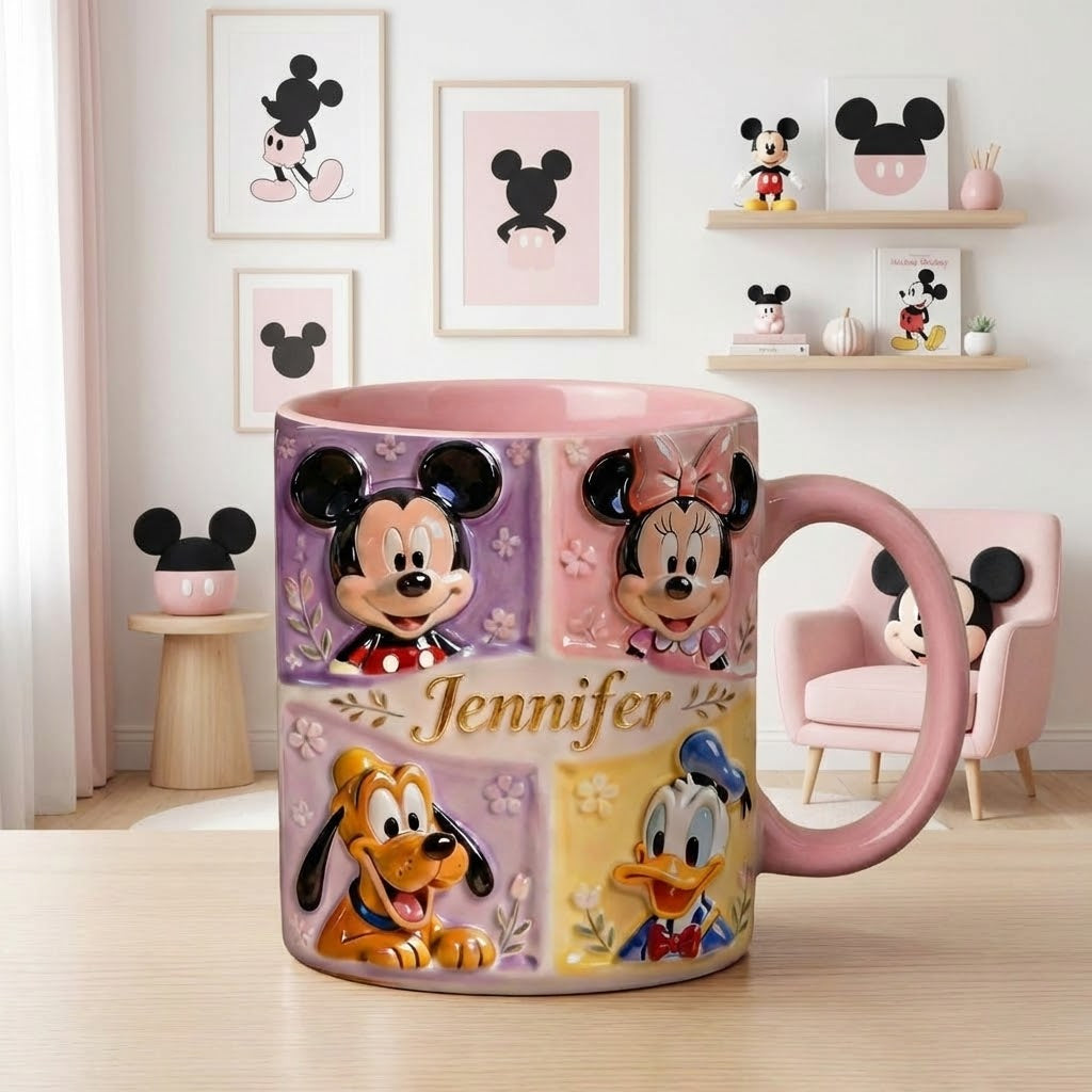 MkMo Magic Mouse Friends Together - Personalized Accent Mug - Gift For Movie Fans NL122