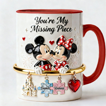 MkMo Magic Mouse You're My Missing Piece - Personalized Accent Mug - Gift For Couples, Movie Fans NL122